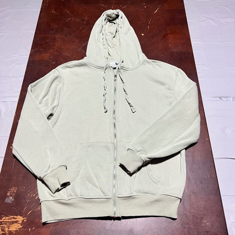 Better Together Mens Sage Green Full Zip Hoodie Sweatshirt JK7000 Cotton Blend M